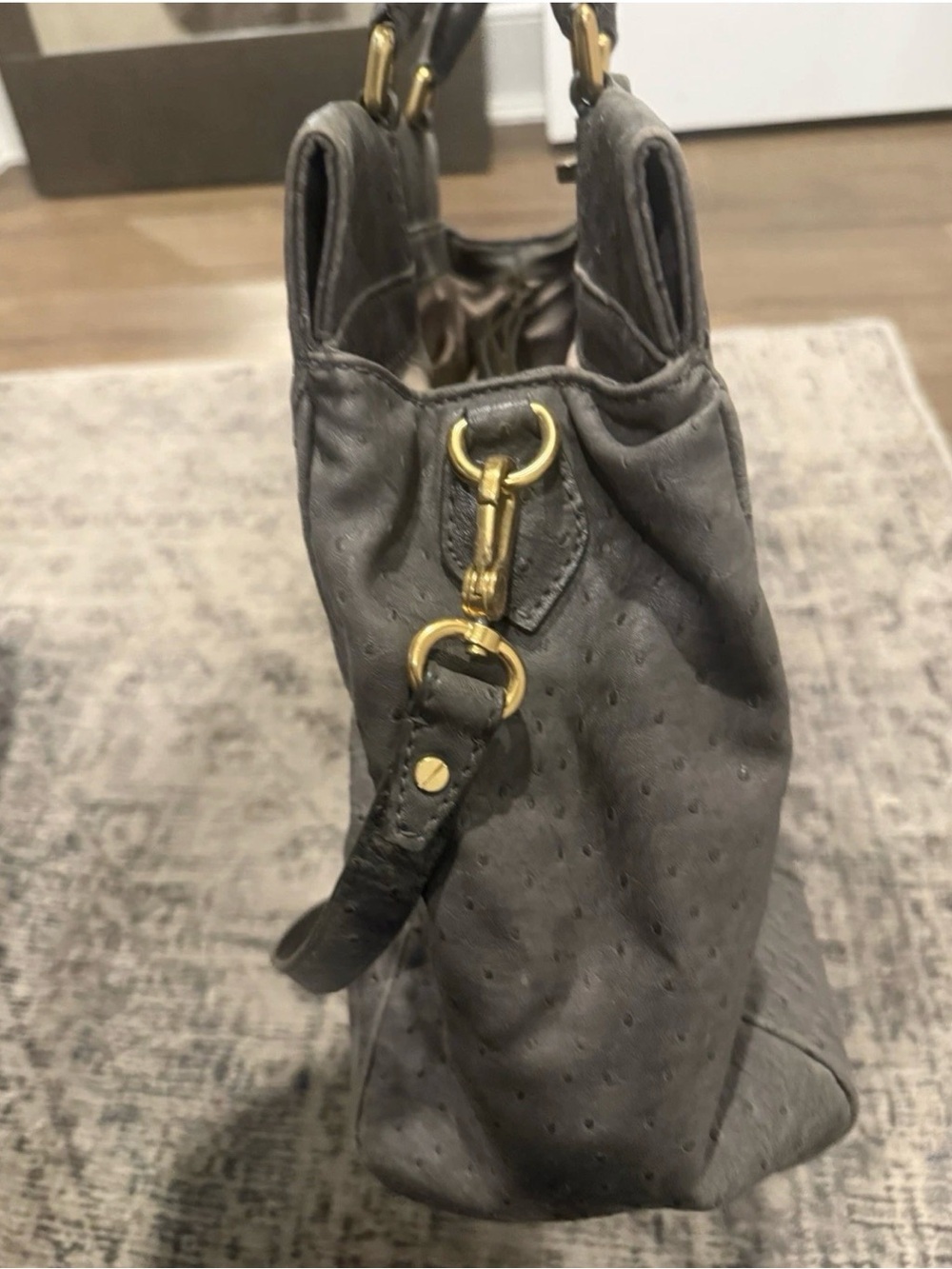 Marc By Marc Jacobs Gray Ostrich-Textured Tote - Picture 7 of 8